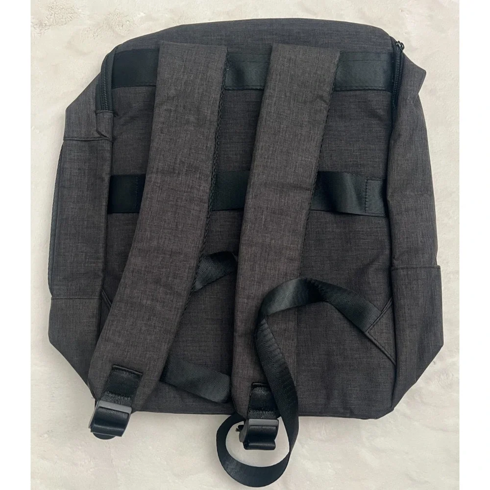 Prestige Backpack Black Brown Trim Laptop Travel Work School Bag New
